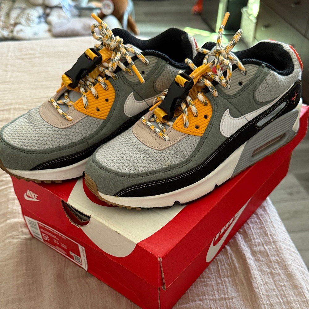 Nike Air Max Shoes in Gray and Yellow